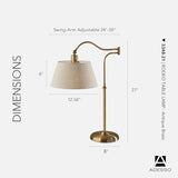Antique Brass Table Lamp with Cream Fabric Shade