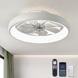 Modern Dimmable LED Ceiling Fan with Lights, 20'' Low Profile Flush Mount, 6 Wind Speeds, Smart Ceiling Fan for Bedroom, Kids Room (White) A101-B0BWXM5649
