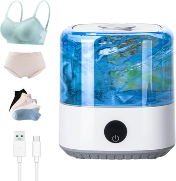 3L Portable Mini Washing Machine, Rechargeable Cordless Underwear & Delicates Washer with Type-C Charging, Compact