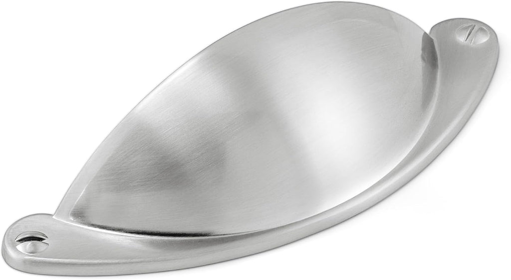 10 Pack | 2.5 Inch Drawer Pulls Satin Nickel Cabinet Pulls and Cup Pulls for Drawers | Bathroom Kitchen Handles for