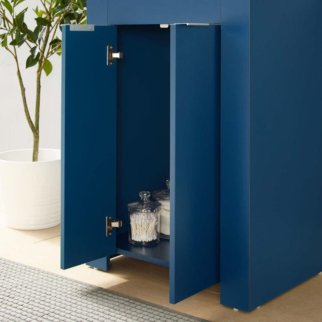 24-Inch Bathroom Vanity with Sink – Navy Cabinet with White Basin