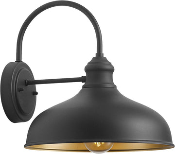 12" Outdoor Gooseneck Barn Light for Patio, Large Farmhouse Wall Mount Lights for Garage