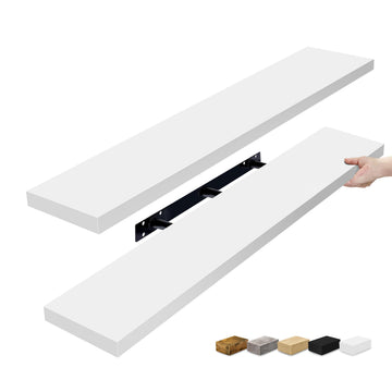 Floating Shelves for Wall Storage (48 Inch, 2 Pack, White)