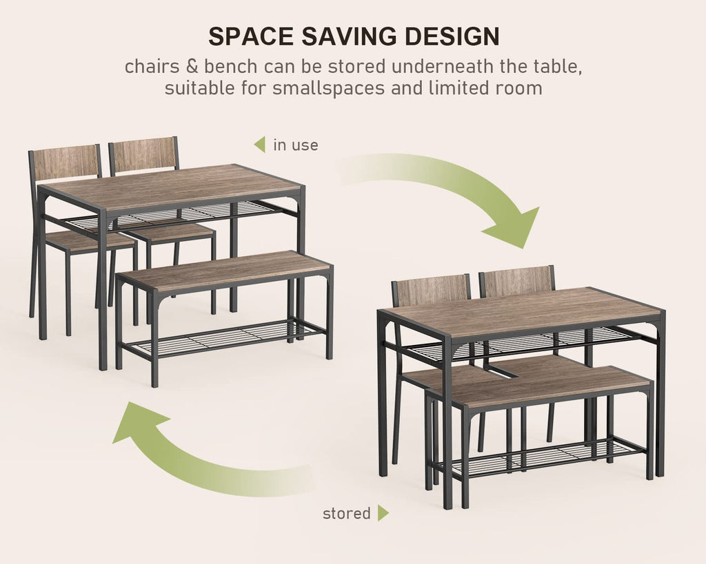 4-Piece Dining Table Set for 4, Kitchen Table