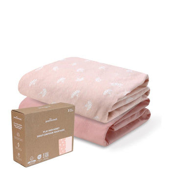 Cotton Baby Pack & Play Sheets - 2pk Mini Crib Sheets Girl Pink