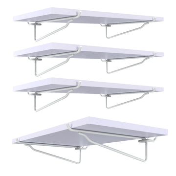 White Pegboard Shelf Set, 4 pcs, 8" x 16"
