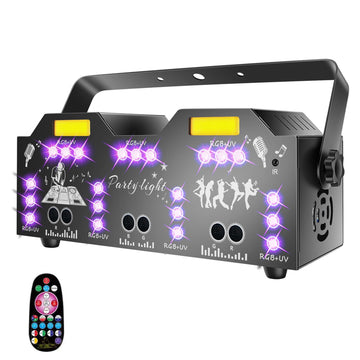 DJ Lights for Parties, Disco Lights DMX and Sound Activated Stage Light, 29-Eyes LED Stage Lighting for Parties