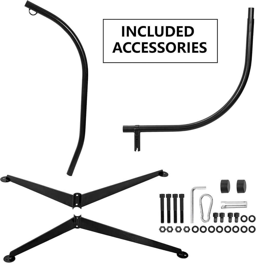 Hanging Chair Stand Hanging Hammock Stands Heavy Duty Steel C Stand Frame for Hanging Hammock Swing Chair Indoor
