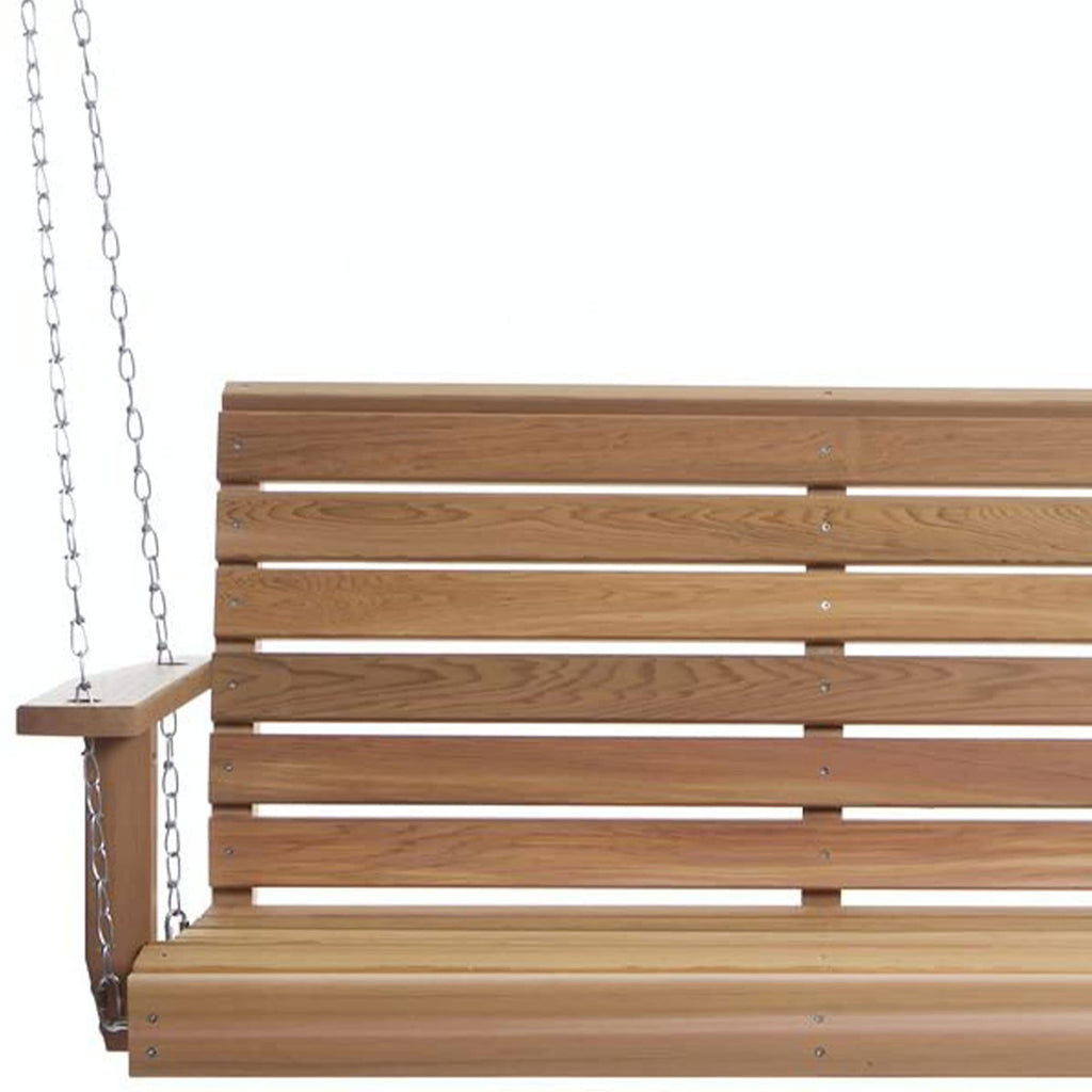 Porch Swing, Solid Wood Frame, Natural, 6 Ft