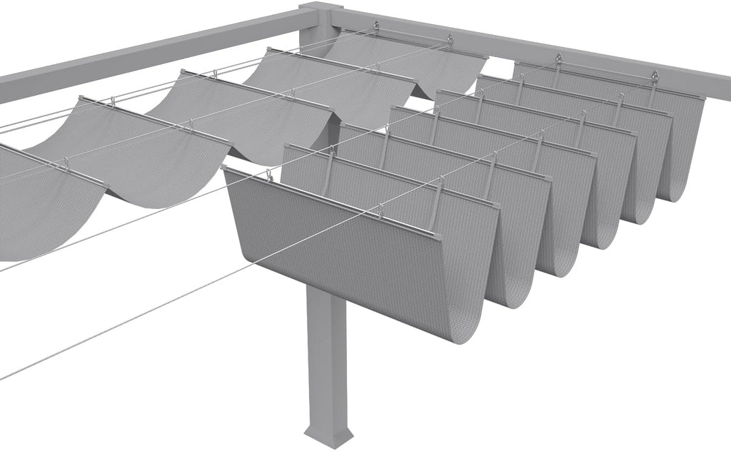 7' x 16' Pergola Cover Shade Canopy, Retractable Awning Sun Shades Outdoor Patio Pergolas Kit for Deck Backyard