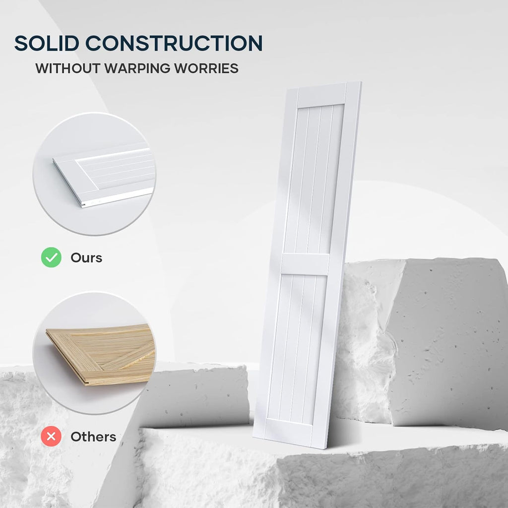 42 x 84 inch (Double 21x84 Door) White Barn Door with 7FT Sliding Door Hardware Kit Included & Handl