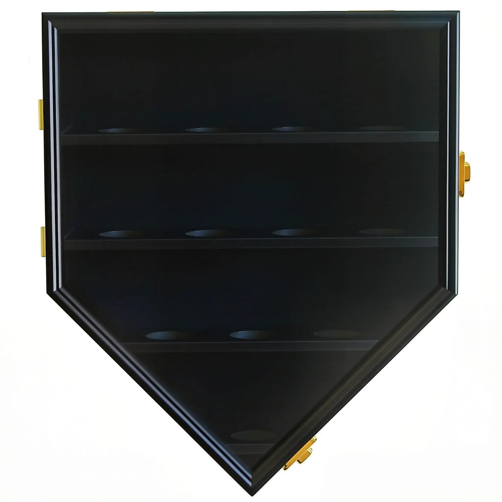 Pro 98% UV Baseball Display Case Frame Shadow Box Wall Cabinet Stand 12 Slots with Lockable Homerun and Autograph