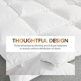 Goose Down Comforter Twin, Fluffy Soft Noiseless Duvet Insert, 100% Cotton Shell, 750+ Fill Power, 4