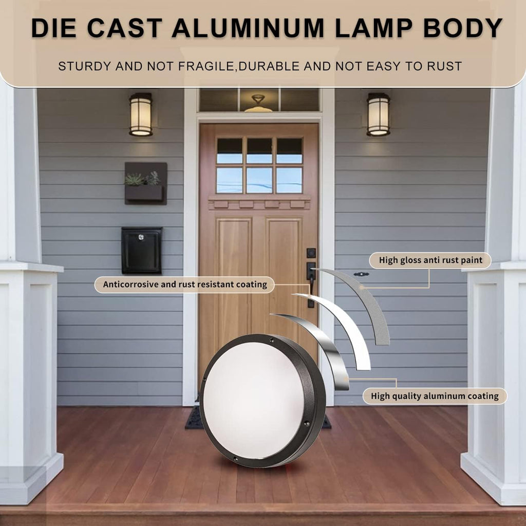 Flush Mount Ceiling Light, Die-Cast Aluminium Fully Sealed Moisture Resistant Light