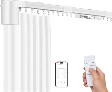 Smart Electric Curtain Track, 98.4" Motorized Curtain Rail with APP & Remote Control, Ultra Quiet Automatic Smart