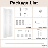 24 in.x 80 in. Bifold Barn Door, 6 Panel White Primed Bifold Closet Door, Hollow Core Interior Barn 
