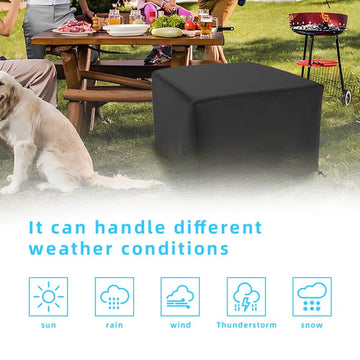 Square Fire Pit Cover for 32 Inch Firepit, Heavy Duty Outdoor Patio Fire Pit Table Cover, Gas Fire Pit Cover