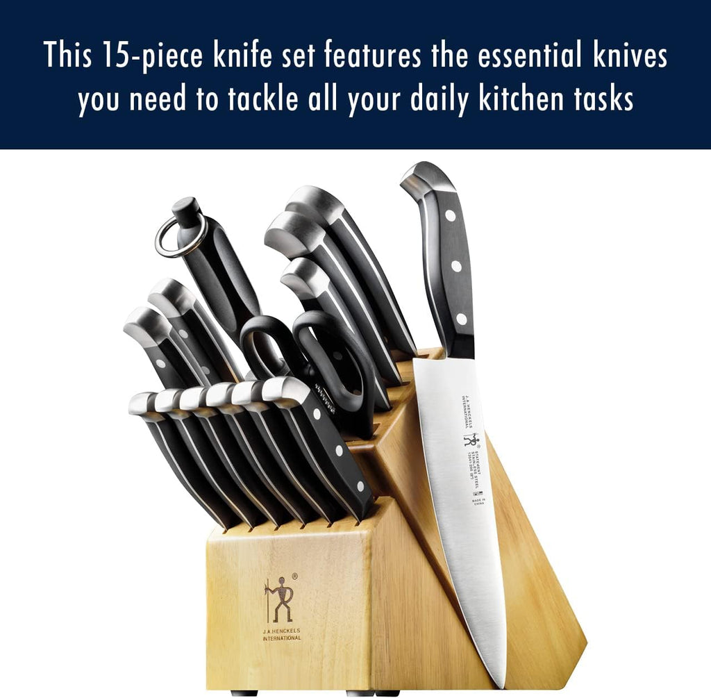 Statement 15-Pc Knife Block Set, Razor-Sharp, German Engineered | Informed by 100+ Years of Mastery. Dishwasher safe