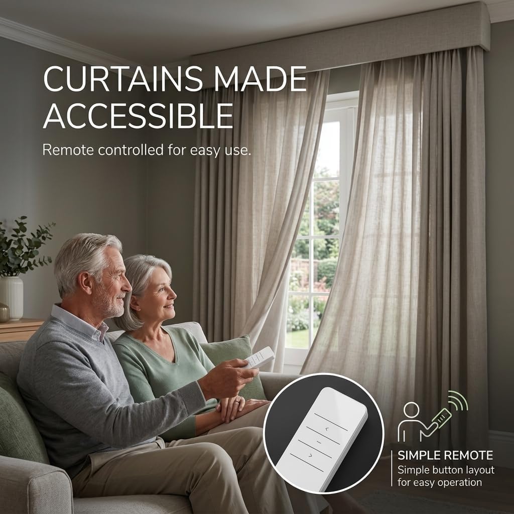 Smart Curtains System, Electric Curtain Track with Automated Rail【Motorized and Adjustable Tracks/Rod/Pole (up to 3.2