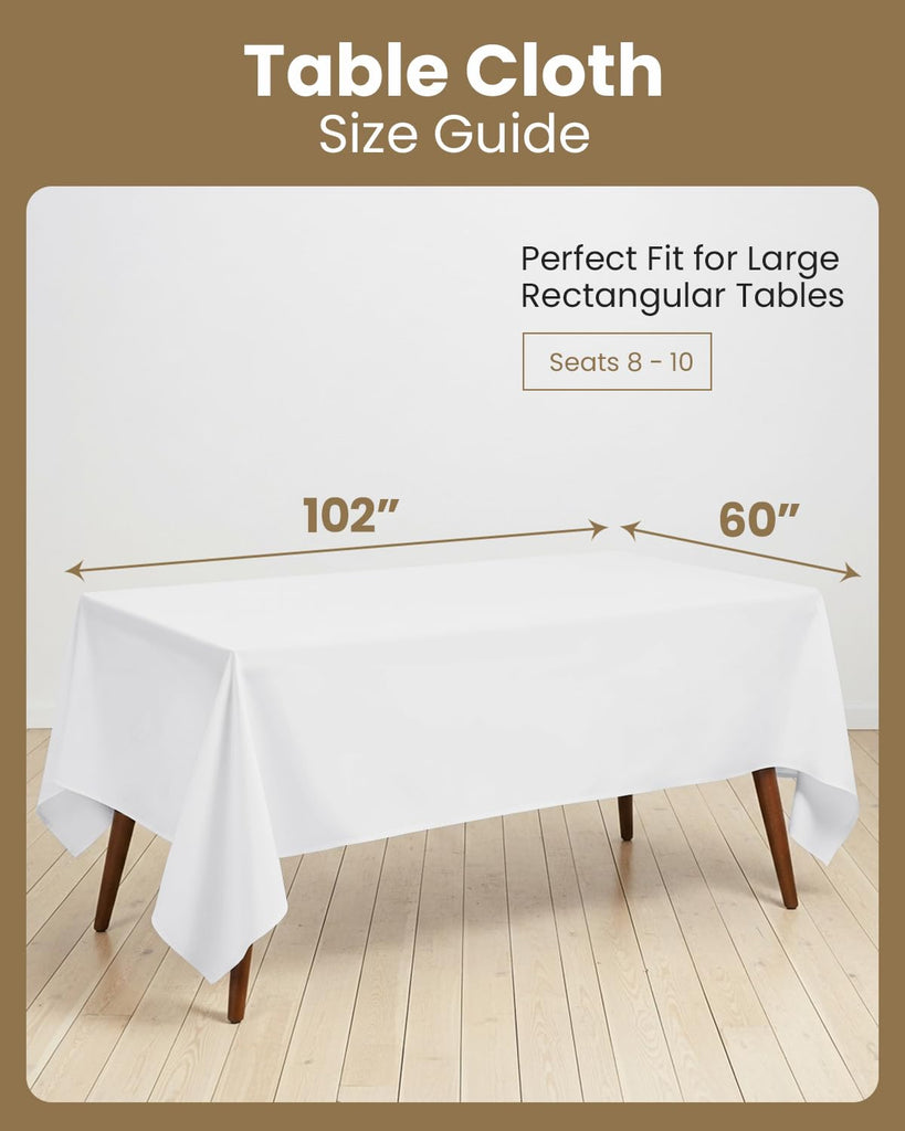 Rectangle Table Cloth 2 Pack [60x120 Inches, White]