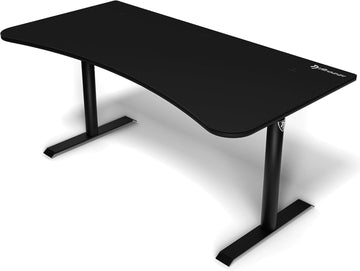 Arena Ultrawide Curved Gaming Desk Pure Black | Full Surface Water-Resistant Desk Mat, Monitor Mount Cut-Outs, Cable