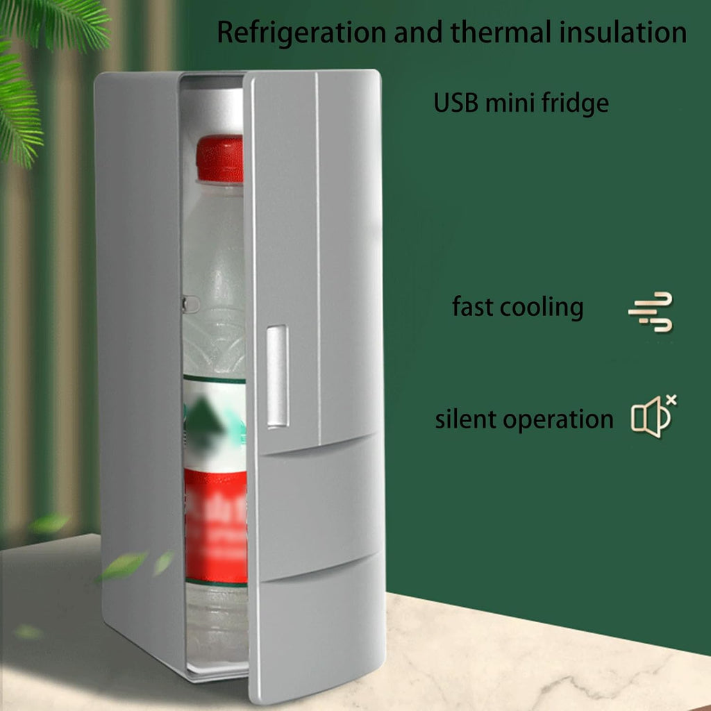 USB Fridge Drink Cooler Beverage Drink Cans Warmer Compact Small Refrigerator for Dormitory Car Boat Home Office for