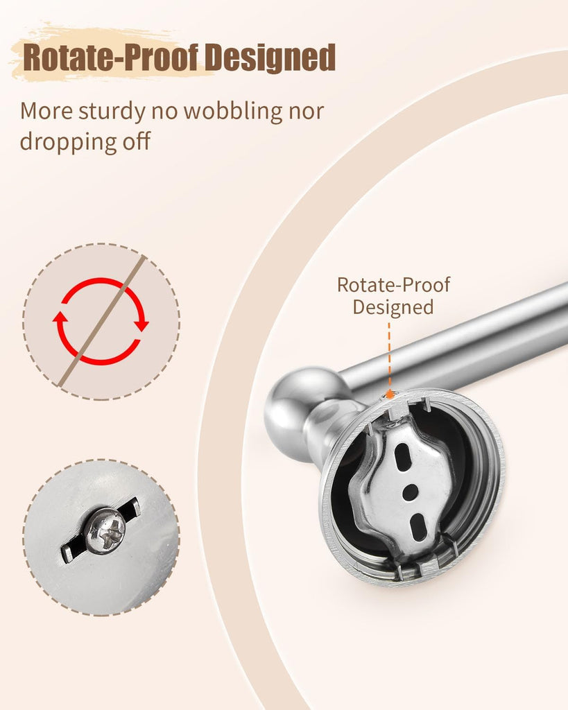 Nickel Bathroom Hardware Set, 5-Piece Bath Accessories Set Wall Mount Includes 20 in Towel Bar, 16 in Towel Bar