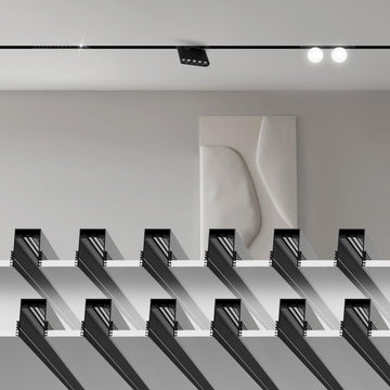 12 Pack 3.3FT Magnetic Track Rail, 24V Recessed Low Voltage Lighting