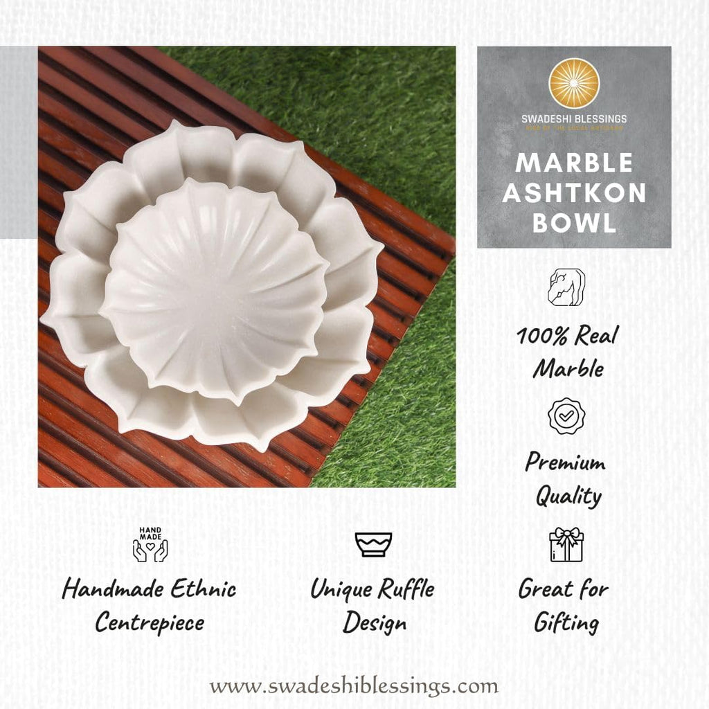 HandCrafted Marble Lotus Bowl/Organic Modern Home Decor Bowl/Fruit Bowl/Vintage Ring Dish/Decorative Flower