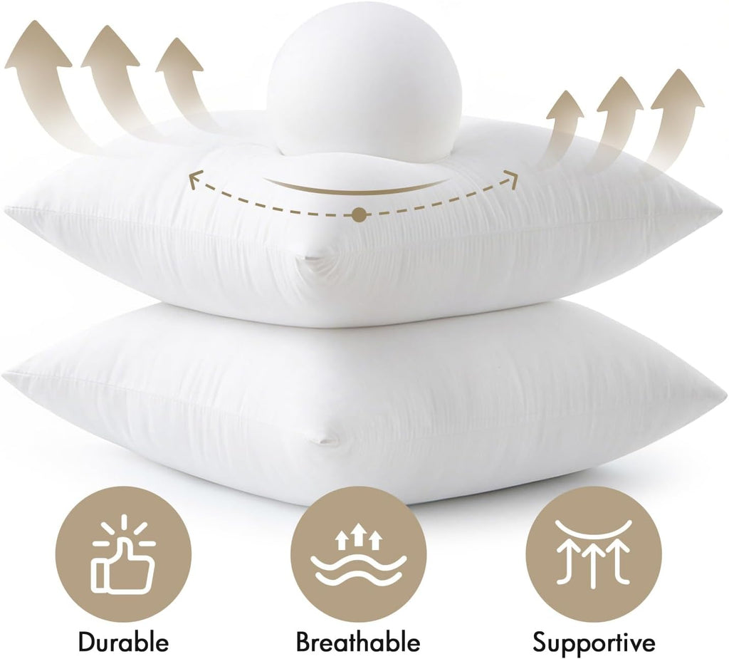 12x20 Pillow Inserts 4 Pack, 100% Virgin Fiber Filling Throw Pillows - Set of 4