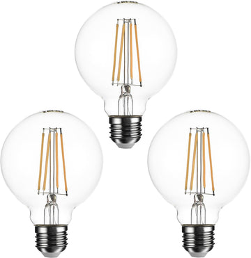G25 Vintage Globe Light Bulbs Dimmable Decorative LED Edison Bulbs 8W 1000lm (Equi. 100W), E26 Medium Base CRI>90