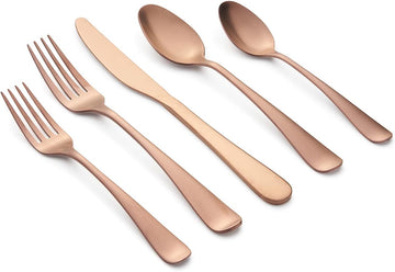 Silversmiths Rhiannon Copper Satin 20-Piece Flatware Set, Service for 4