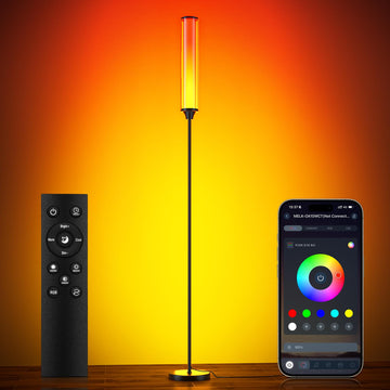 Standing Lamp, Modern Floor Lamp with App & Remote Control, 1500lm LED Corner Lamp with Music Sync and 16 Million DIY