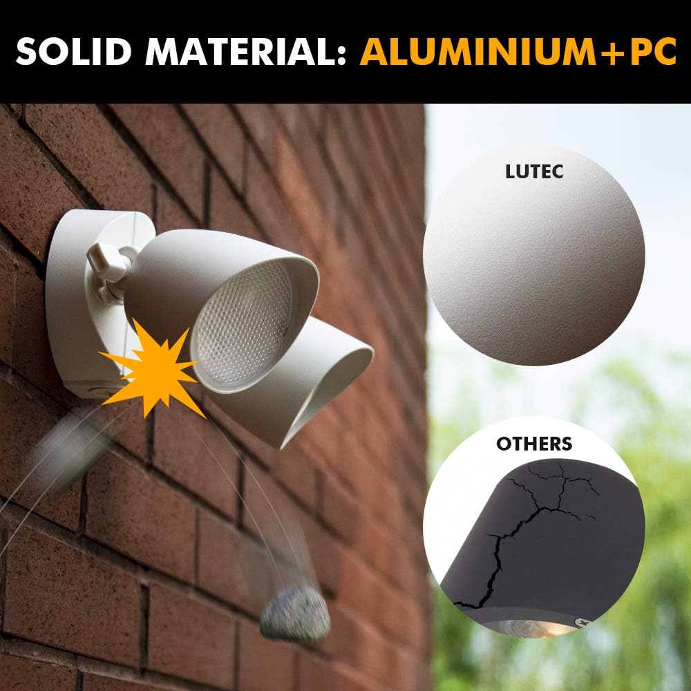 6222W 3500 Lumen 32 Watt 28 LED Dual-Head Floodlight Outdoor, Full Metal Design, Waterproof Exterior Security Wall