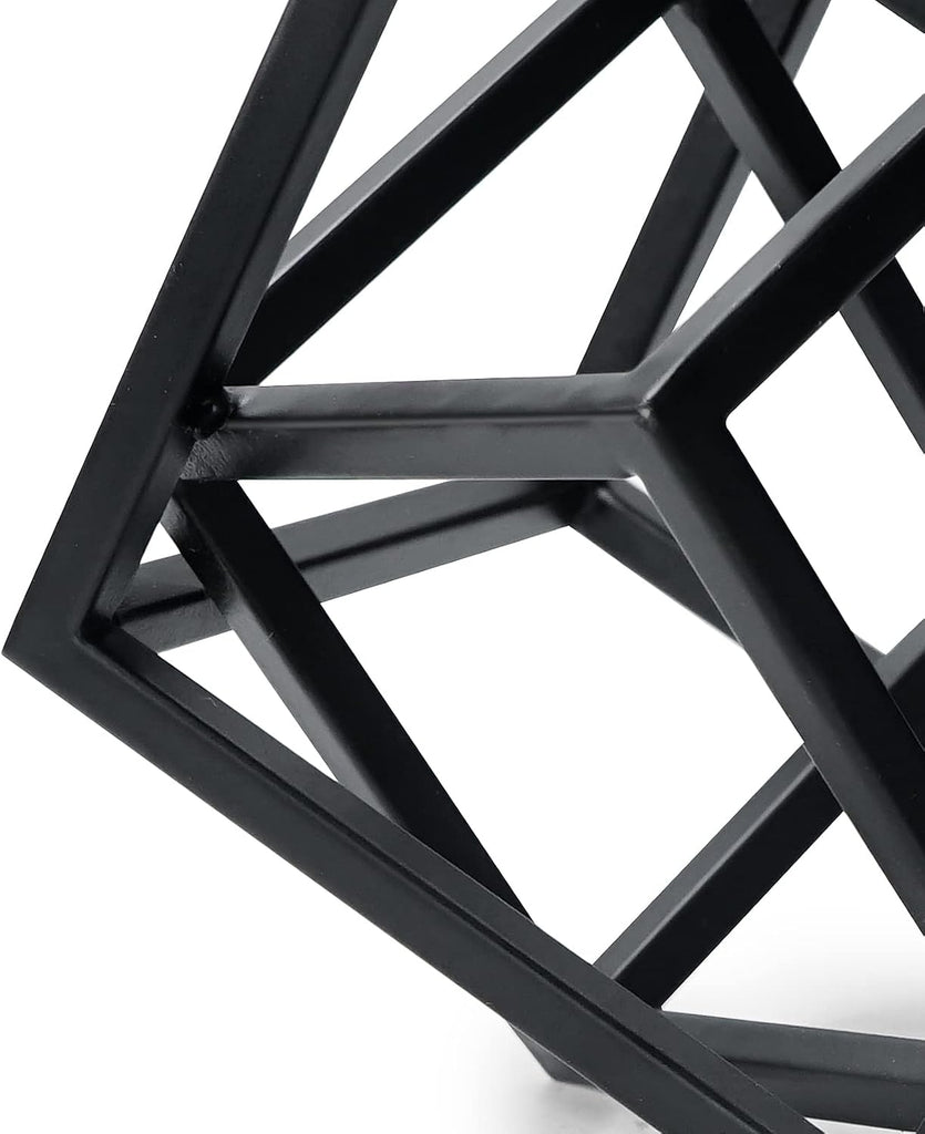 Small Geometric Sculpture, Metal Cube Decorative Ornaments Modern Home Decor Accent