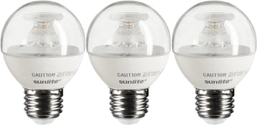 G16 LED Dimmable Decorative Globe Vanity Light Bulbs, Clear, 5W (40W Equiv.), 350 Lumens, Medium E26 Base, Mirror (3 Pack)