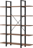 5-Tier Bookshelf, Vintage Industrial Style Bookcase 72 H x 12 W x 47L Inches
