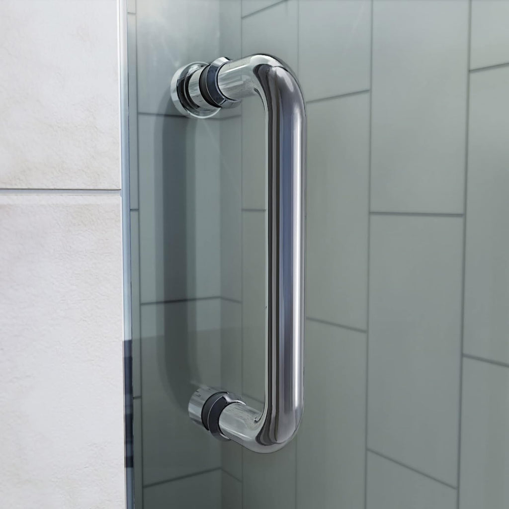 Flex 56-60 in. W x 72 in. H Semi-Frameless Pivot Shower Door in Brushed Nickel, SHDR-2260720-04