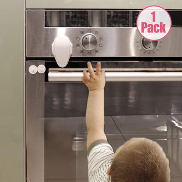 1 Pack Childproof Oven Door Lock, Oven Front Lock Easy to Install & Heat-Resistant Material no Tools Need or Drill