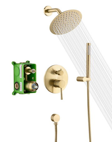Brushed Gold Shower Faucet System