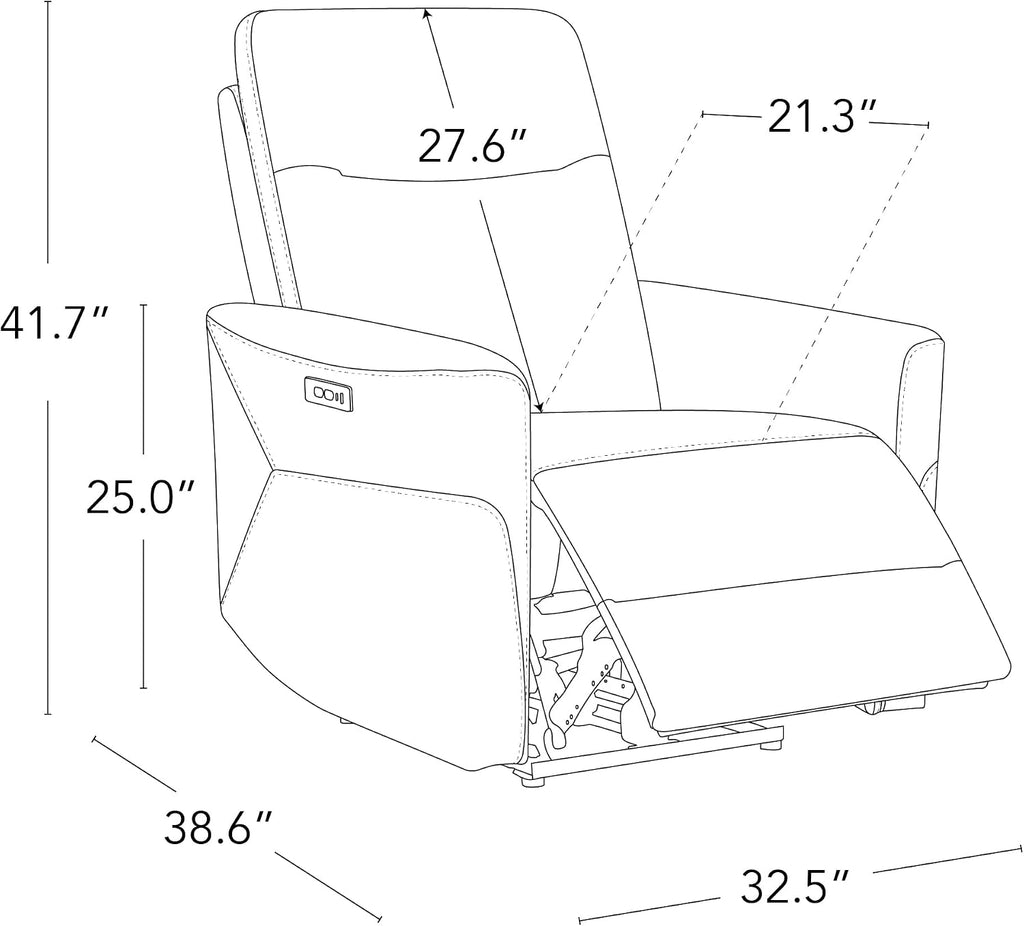 Genuine Leather Power Recliner Chair for Adults, Electric Wall Hugger Recliner , Modern Living Room and RV Recliner