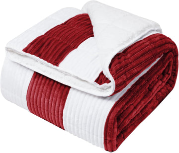 Sherpa Weighted Blanket for Adults 15lbs, 48"x72", Twin Full Size Fuzzy Heavy Throw Blanket for 140-160lbs