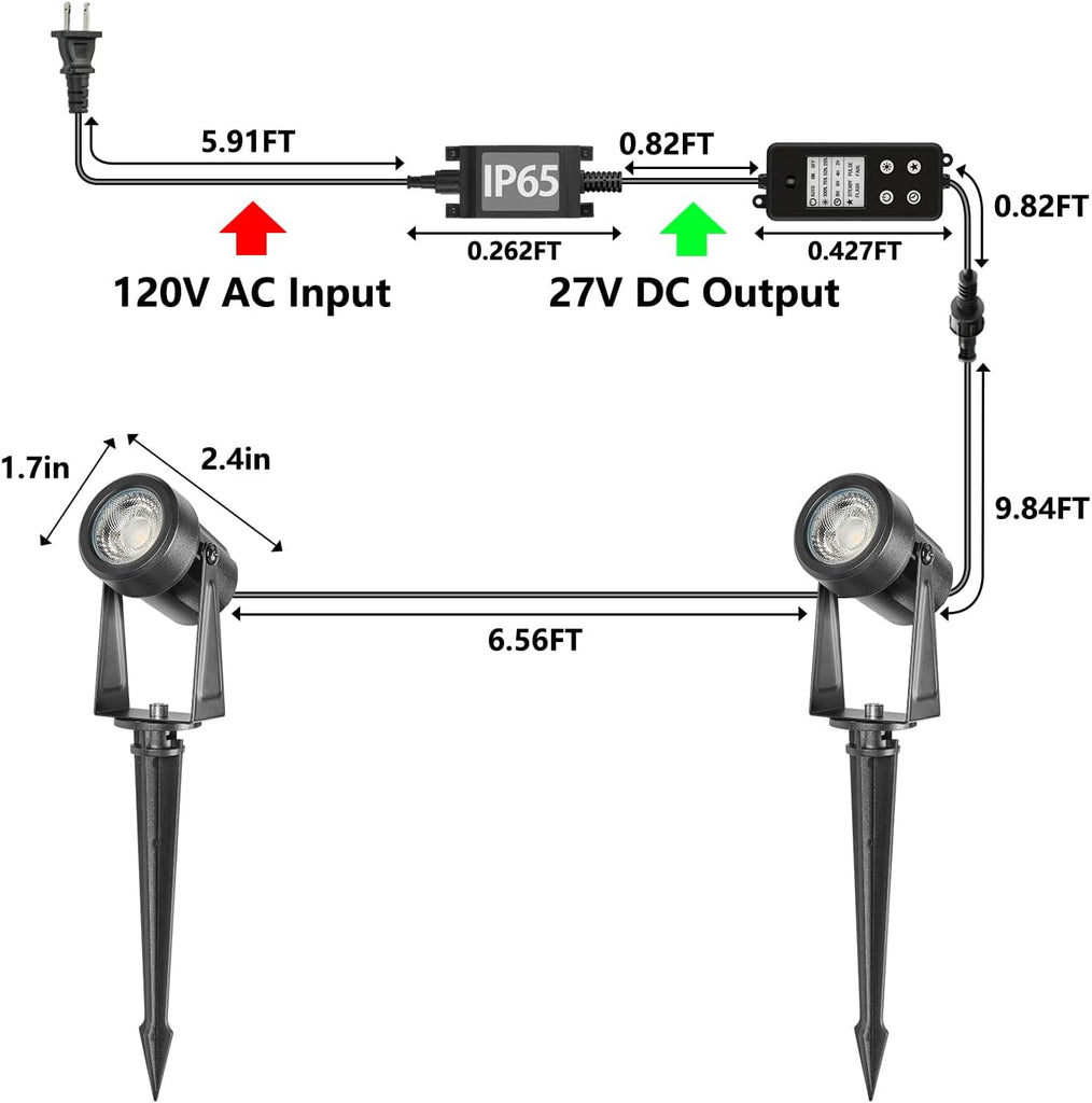 Outdoor Landscape Spotlights, Dusk to Dawn Sensor Control, 16 Pack | IP65 Waterproof, Dimmable, Timable, Extendable