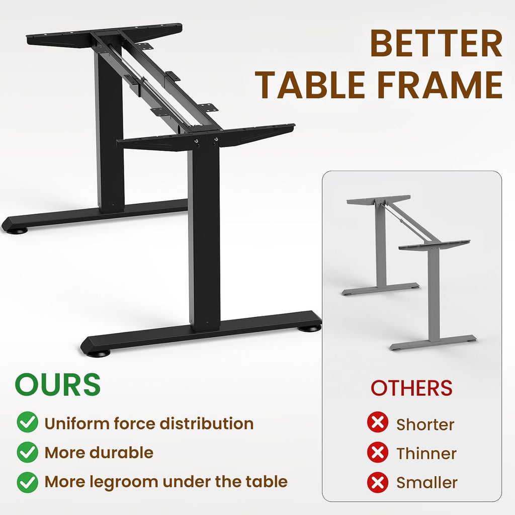 63" x 28" Super Large Standing Desk, Conference Room Tables, Brown | Height Adjustable Electric Computer Desk, Sit to
