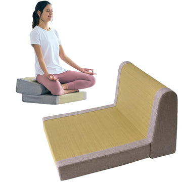 Igusa Tatami Floor Chair, Foldable Zen Meditation Cushion and Seat