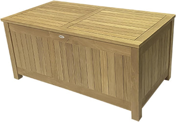 Teak Storage Box with Ventilated Sides (STBXL), 80-Gallon Outdoor Storage Chest, Patio Box with Lid, Premium