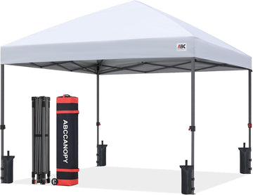 10x10 Pop Up Canopy Tent, Easy Setup Instant Shelter with Wheeled Bag, Heavy Duty Outdoor Canopy UV Protection