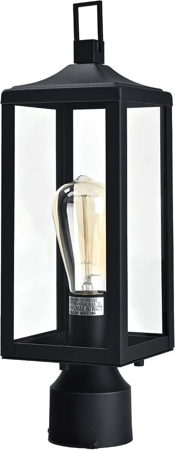 17 Inch Outdoor Lamp Post Light Fixture, Exterior Pillar Lights Post Sconce for Residential Sidewalk Pier Mount