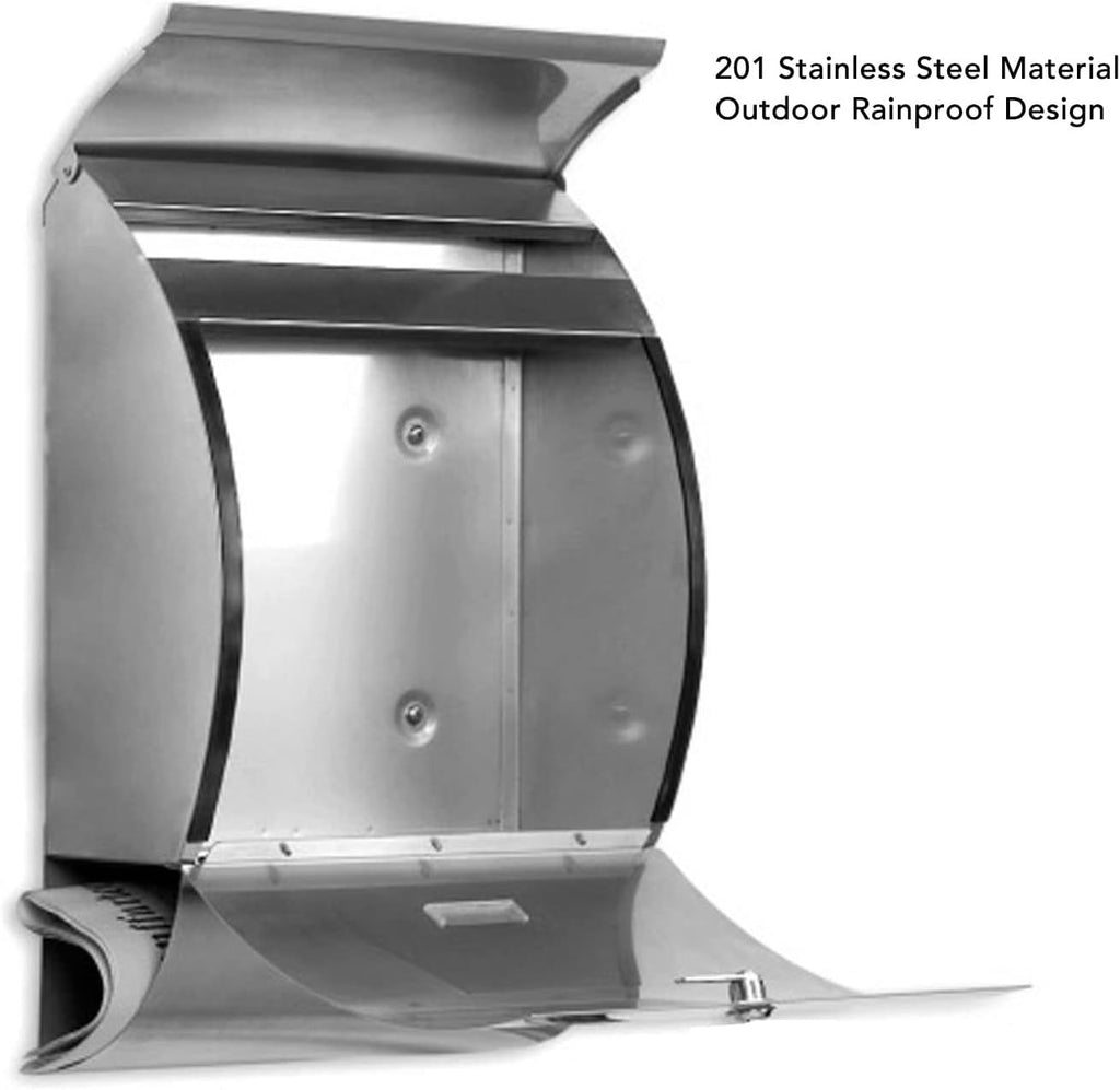 Wall Mount Mailbox, Large Capacity Security Locking Mailbox Rustproof Metal Post Box (Sliver)