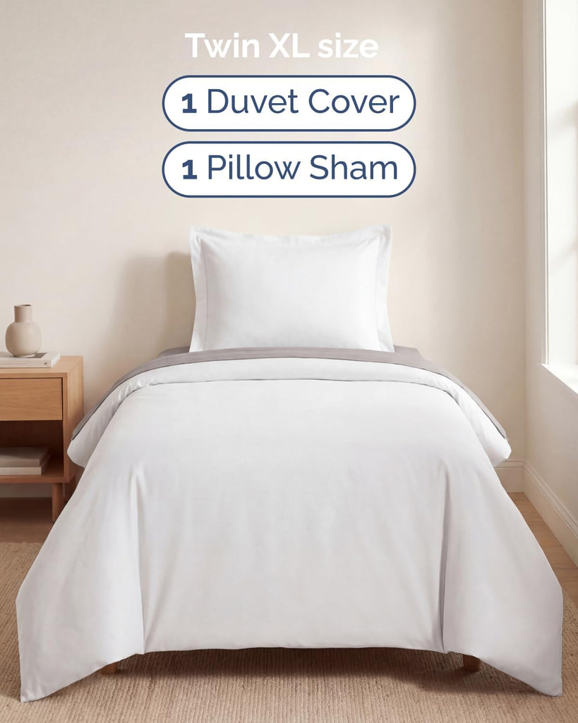 Duvet Cover Full - Extra Soft 3 Piece with Zipper Closure - White